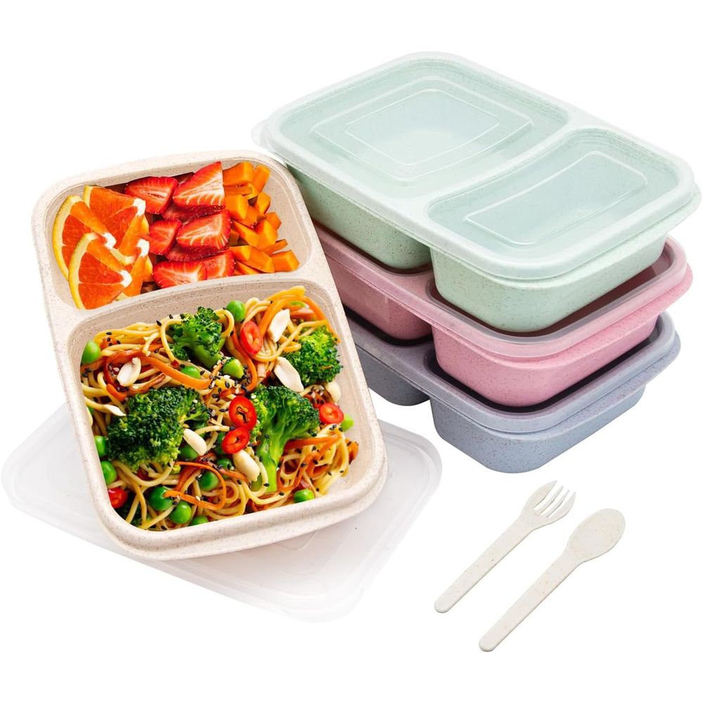Meal Prep Box - 4 Pack Bento Lunch Box, 2