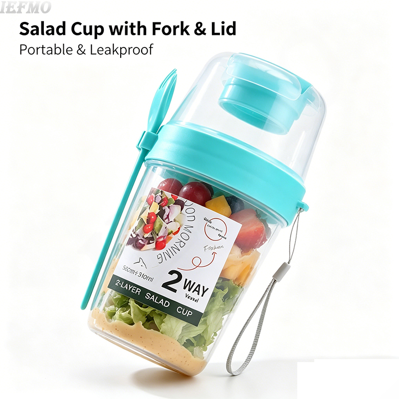 Meal Prep Weight Loss - On-the-Go Salad Bowl Set with Built-In
