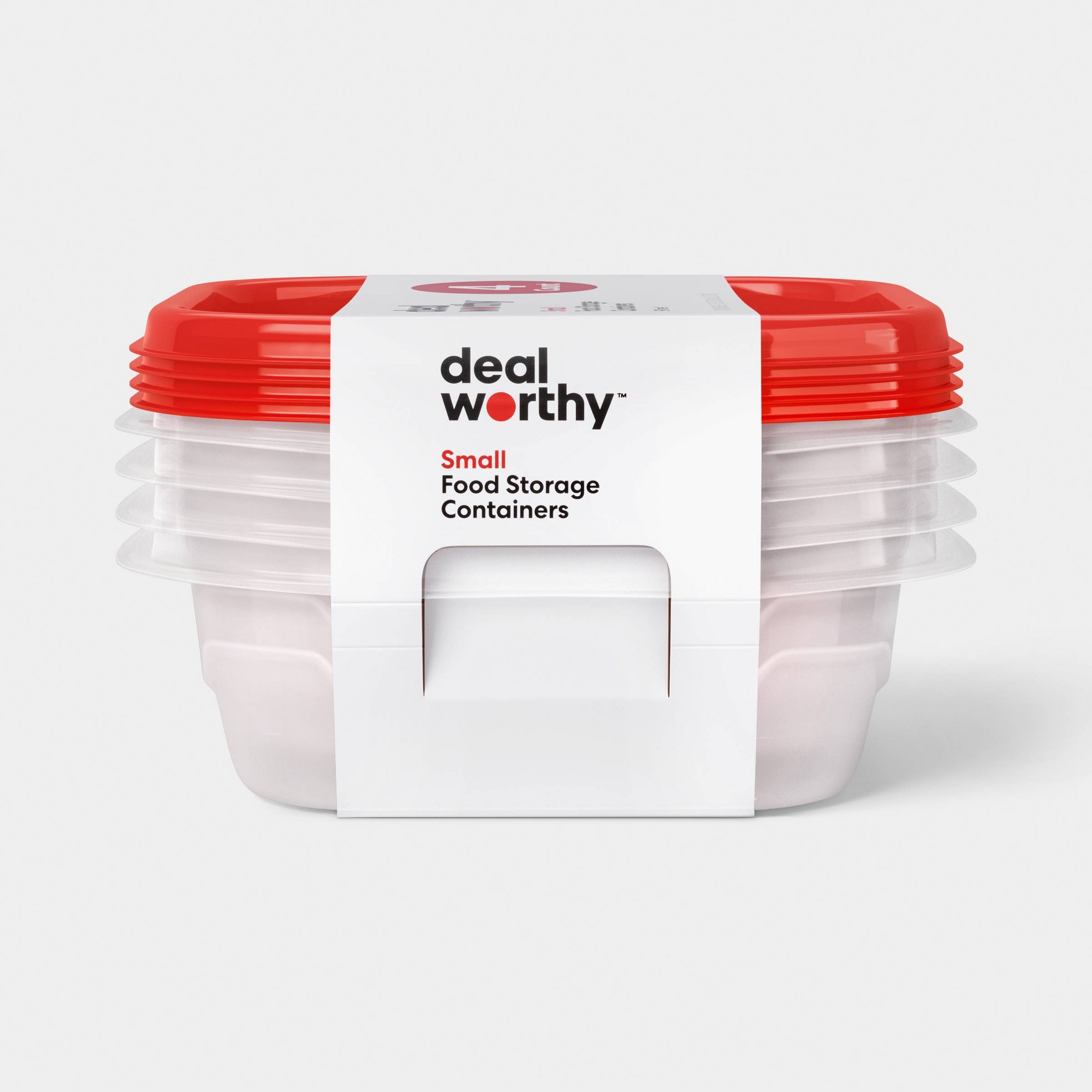Meal Prep Box - 4ct Small Square Food Storage Containers