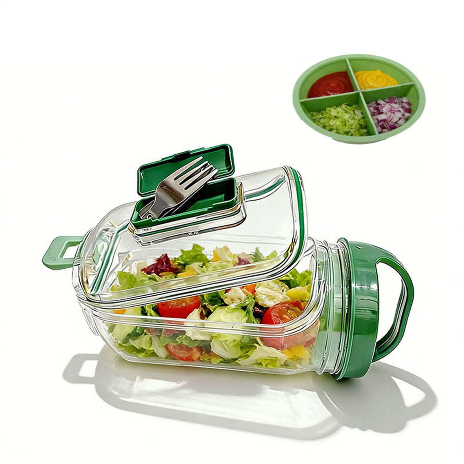 Meal Prep Gym - Side-Opening Salad Jar 1000ml Leakproof Meal