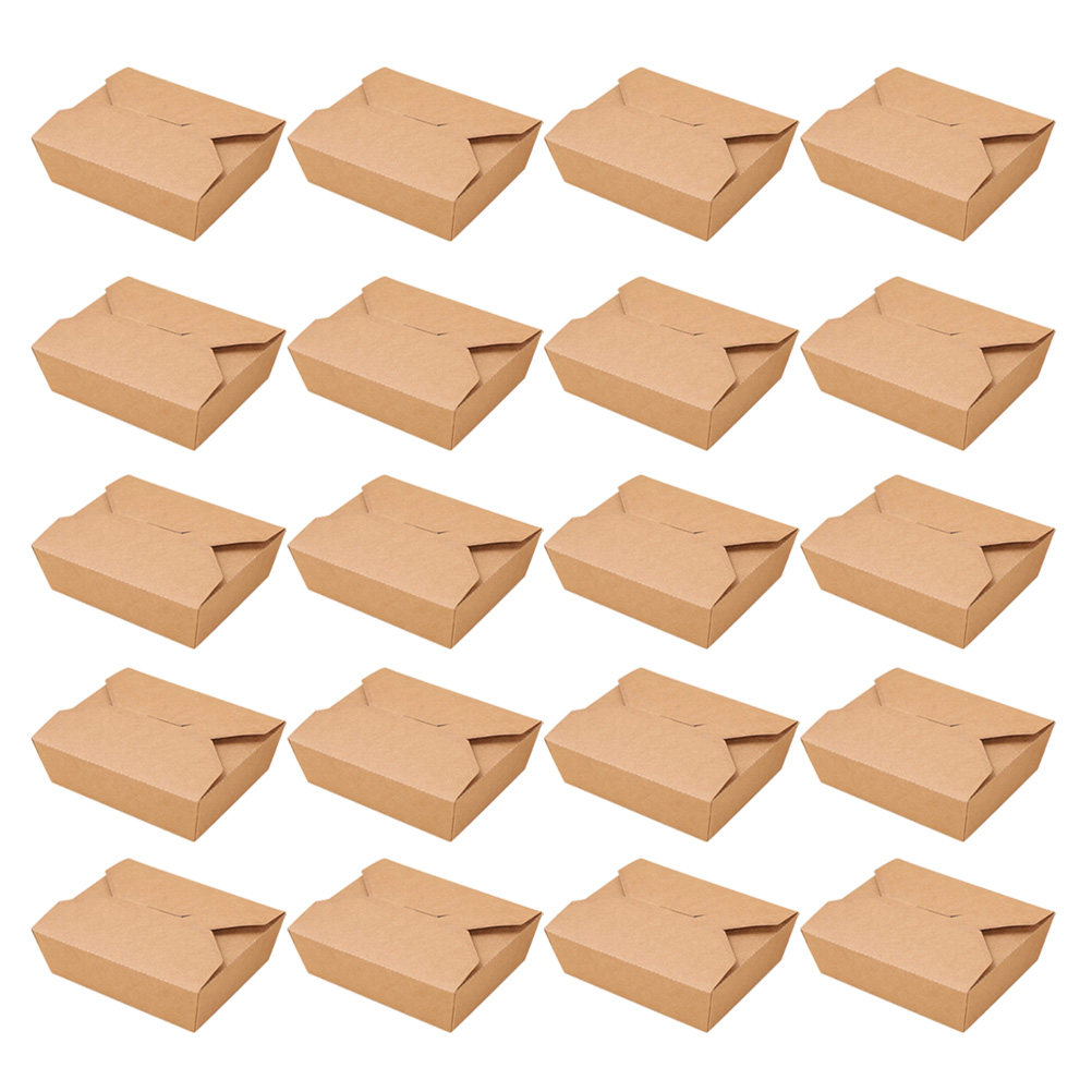 Meal Prep Cold Lunches - 20Pcs Kraft Paper Lunch Box Disposable