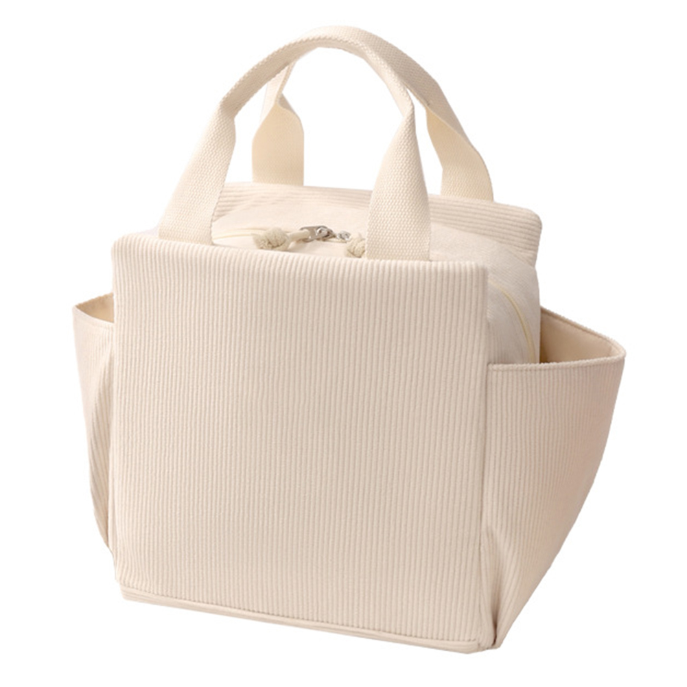 Meal Prep Cold Lunches - Insulated Corduroy Lunch Bag with Spacious