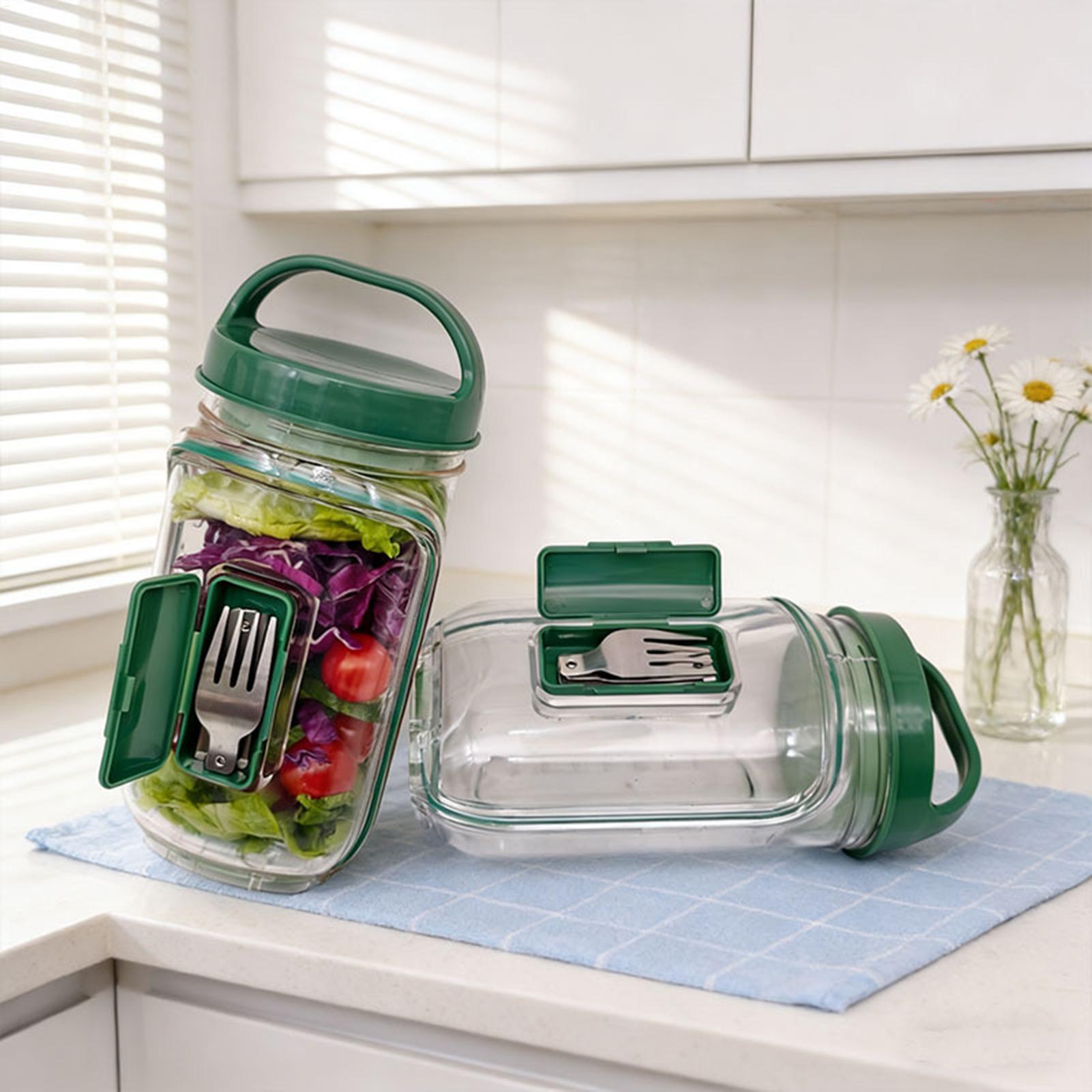 Meal Prep Gym - 1000ml Leakproof Salad Container Salad Jar