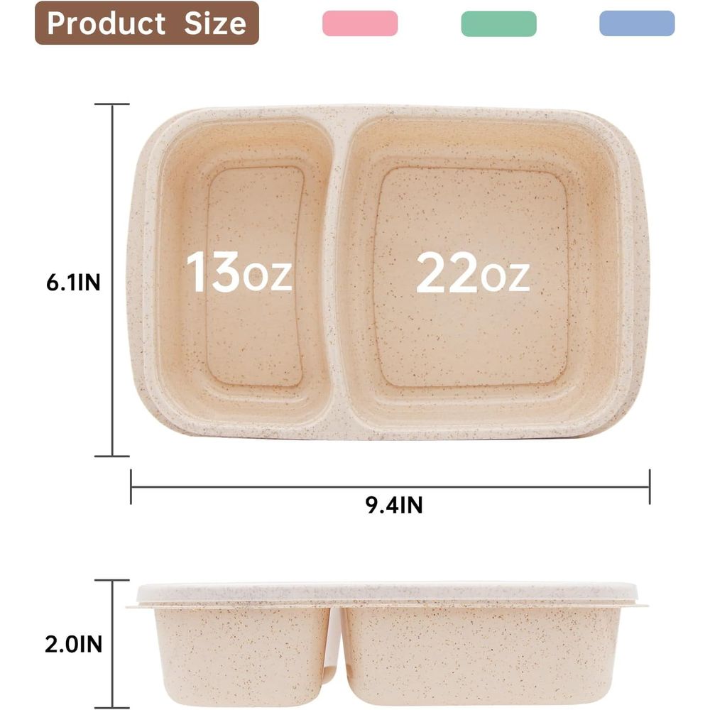 4 Pack Bento Lunch Box, 2 Comp - đánh giá và giá Meal Prep Box