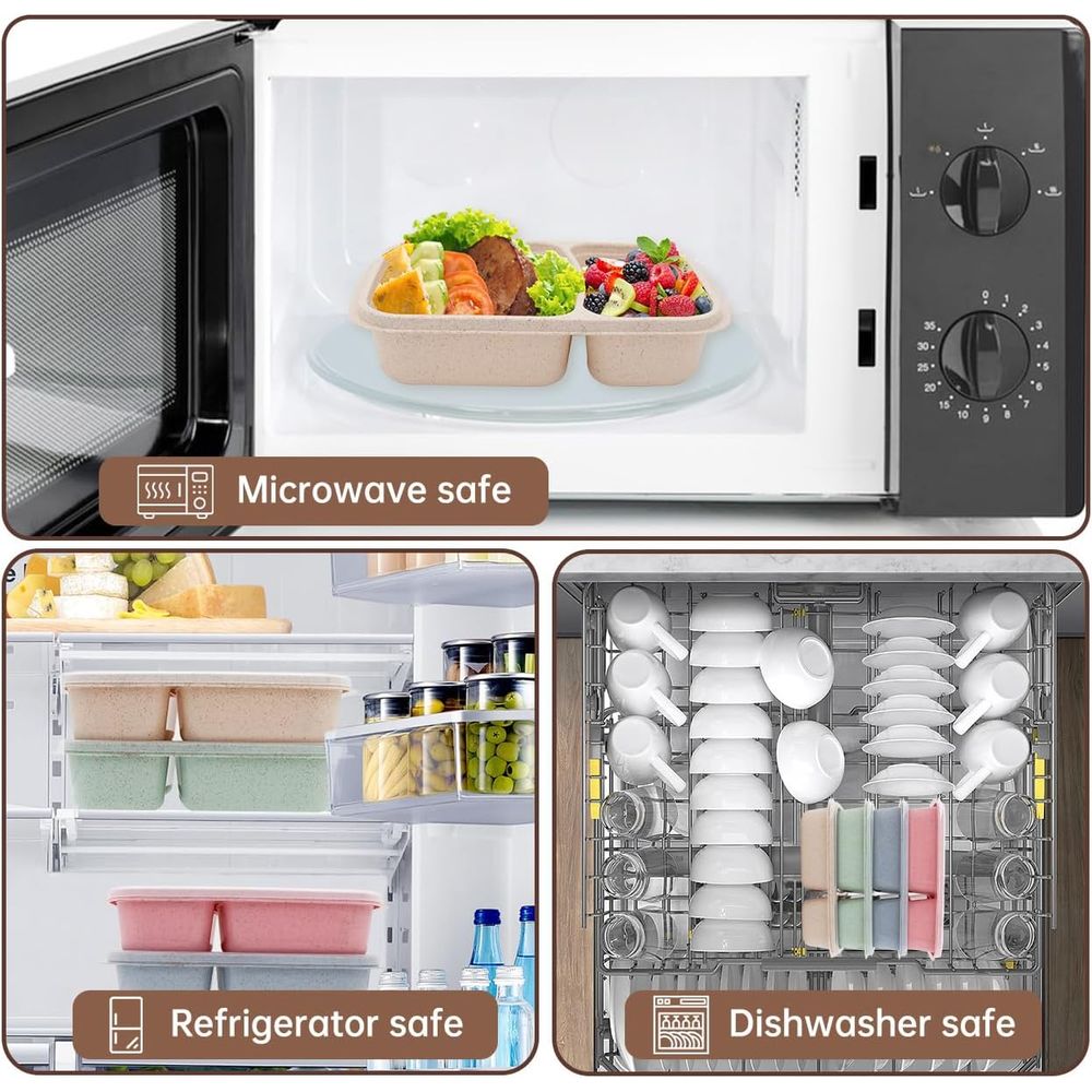 4 Pack Bento Lunch Box, 2 Comp - đánh giá và giá Meal Prep Box