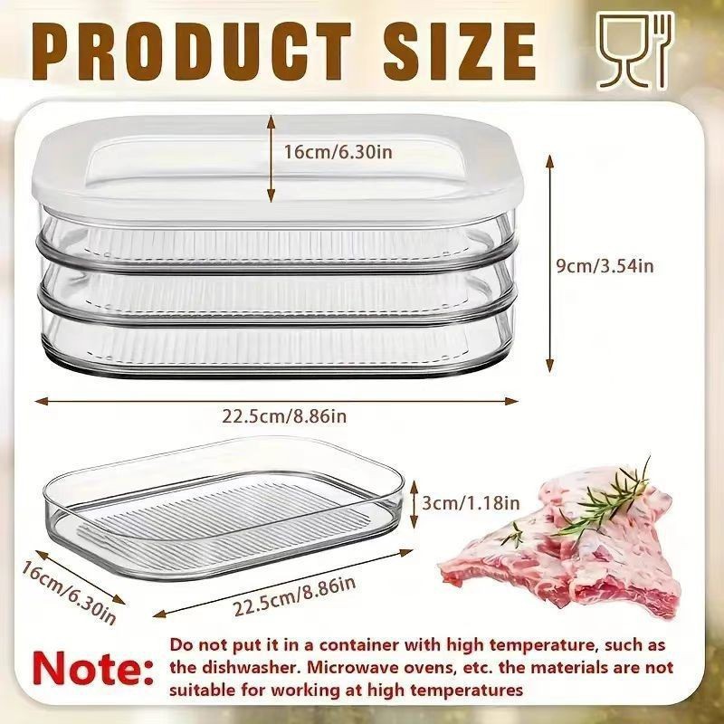 3-Layer Deli Meat Storage Cont - đánh giá và giá Meal Prep Cold Lunches
