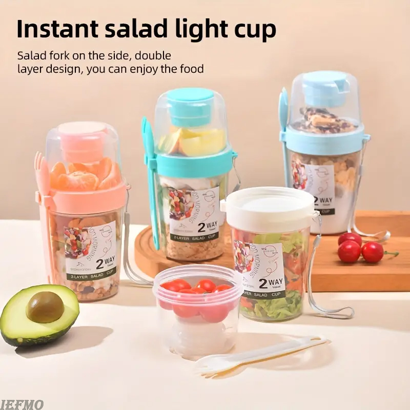 On-the-Go Salad Bowl Set with  - đánh giá và giá Meal Prep Weight Loss