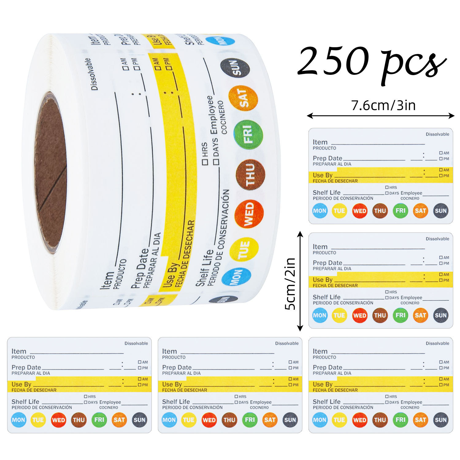 250Pcs/Roll Food Date Labels W - đánh giá và giá Meal Prep Chef