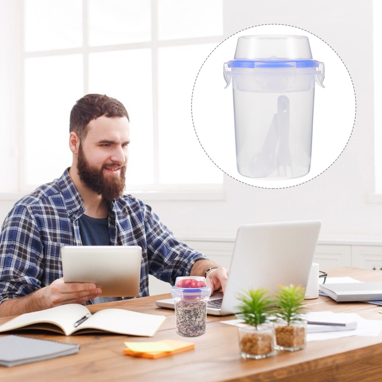 2Pcs Overnight Oats Containers - đánh giá và giá Meal Prep Gym