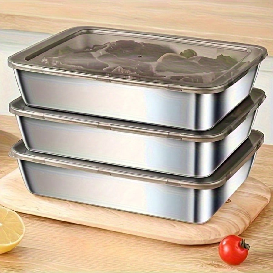 6pcs(3 Boxes+ 3 Lids) Stainles - đánh giá và giá Meal Prep Box