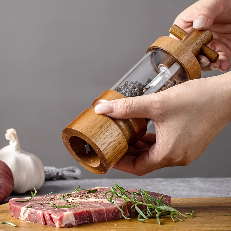 Acacia Wood Manual Black Peppe - đánh giá và giá Herb Keeper Bottle