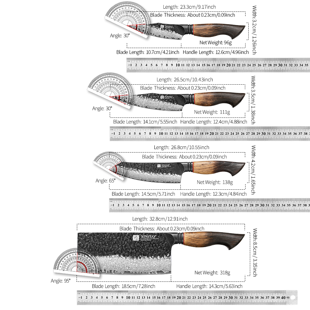 XINZUO Eight-piece Kitchen Kni - đánh giá và giá Meal Prep Chef